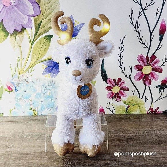 Build A Bear Gold Glisten Reindeer Merry Mission Light Up Antlers Collar 2016 - Picture 3 of 15